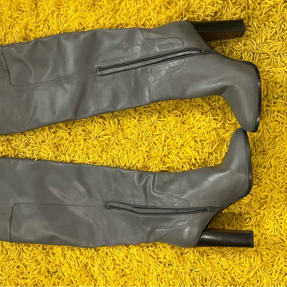 Vince Grey Leather over the knee boots - Picture 3 of 4